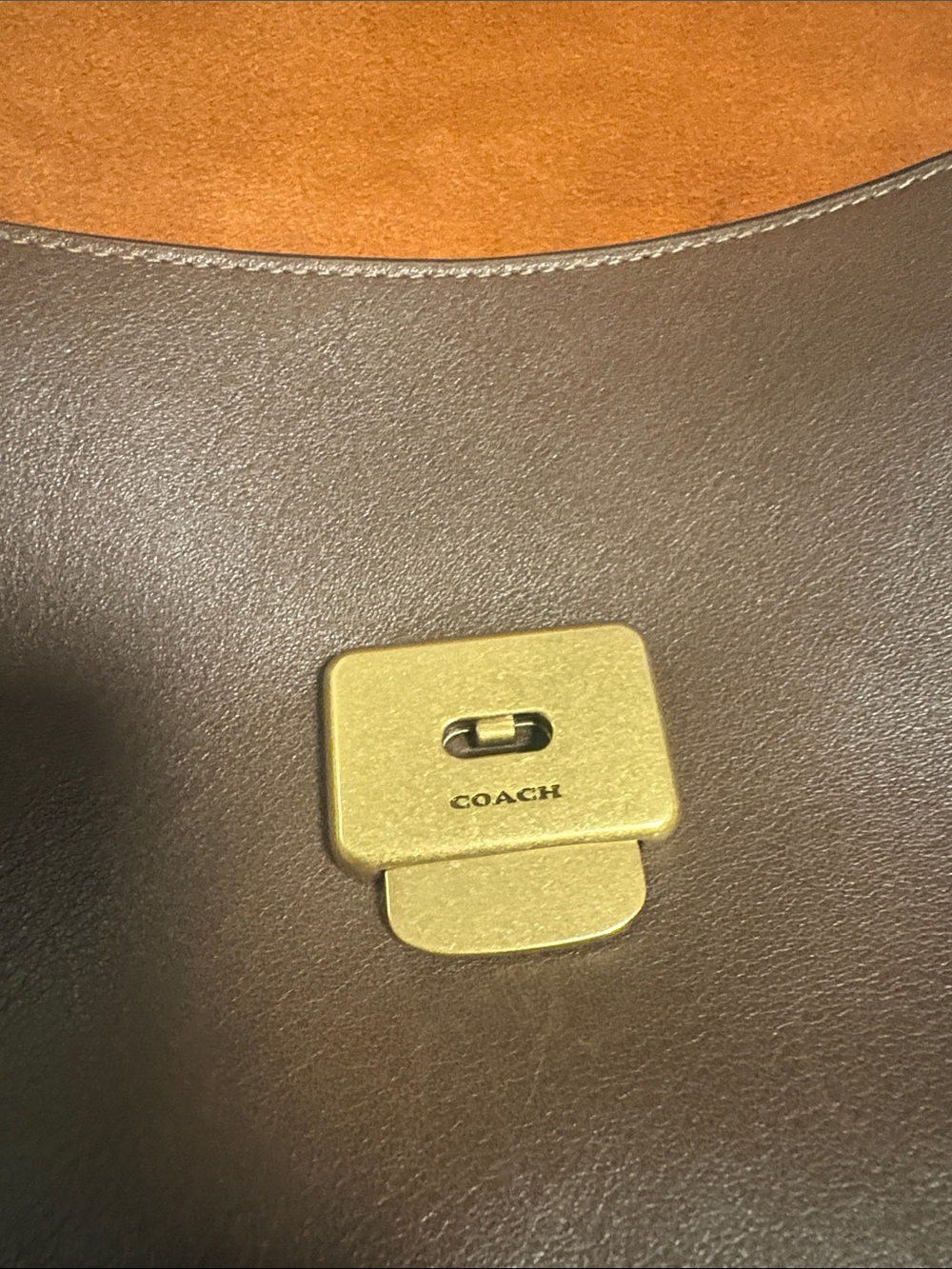 Coach Chelsea brass/maple Leather Shoulder Bag with Gold Accent - Picture 9 of 12